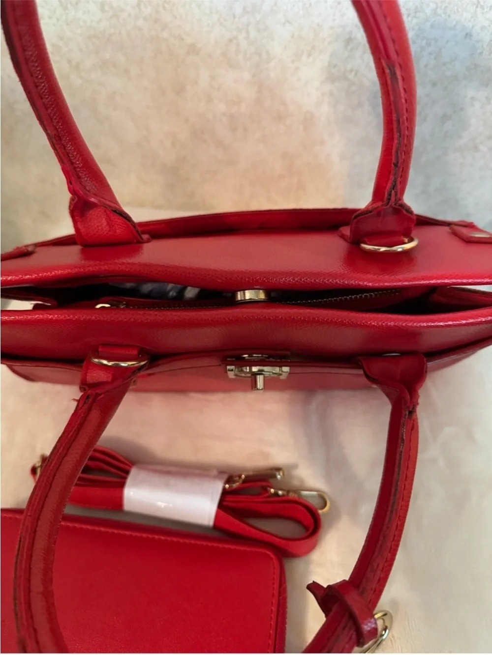 Bebe Evie Satchel Bag w matching wallet/wristlet